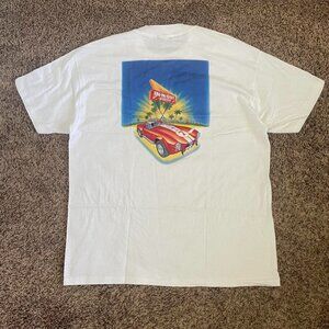 Vintage In n Out California Hot Rod T-Shirt 90s Hanes Beefy White XL Retro